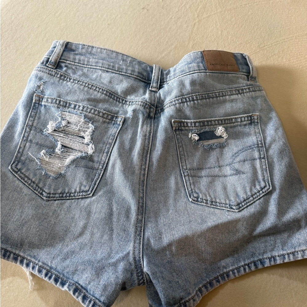 American Eagle Outfitters Light Wash Distressed Jean Shorts